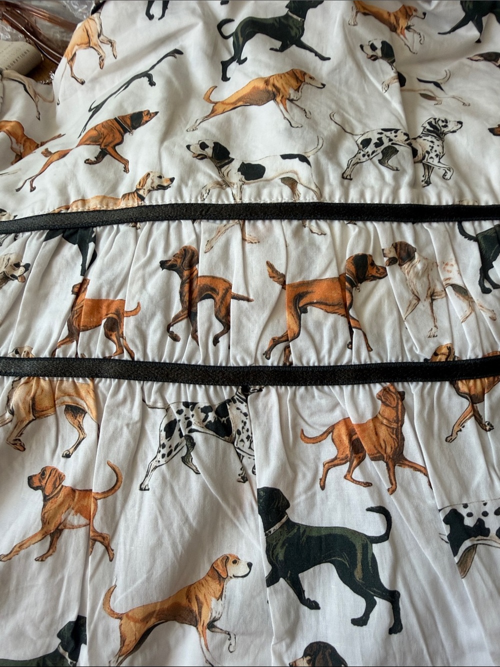 Anthro Blouse Leandra Maeve Cropped Dog Print Cream Black Brown SIZE MEDIUM NEW - Picture 6 of 7